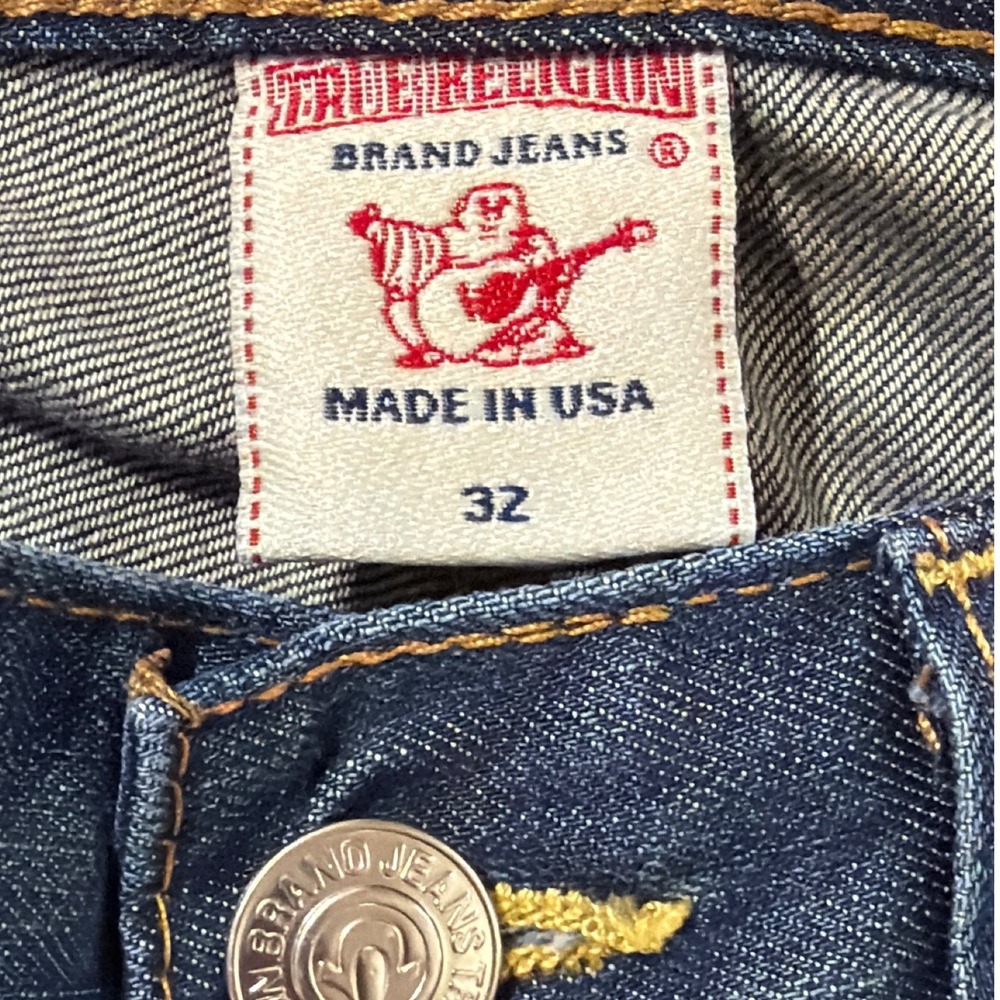 True Religion Billy Bootcut Jeans Mens 32x32 Medium Wash Made in USA Blue Denim - Picture 4 of 8